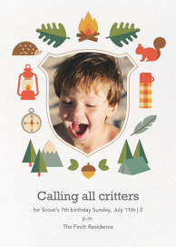 Critter Camp - Birthday Invitation by Petit Collage