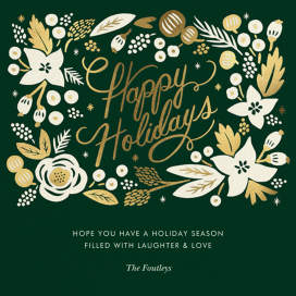 Poinsettia Wreath (Square) - Holiday Card by Rifle Paper Co.