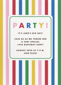 Colorful Stripes - Birthday Invitation by Hello!Lucky
