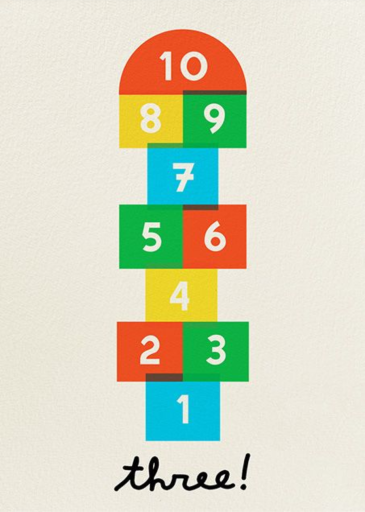 Hopscotch - First Birthday Invitation by The Indigo Bunting