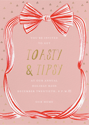 Red Ribbon - Holiday Party Invitation by Mr. Boddington's Studio