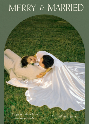 Photo Arch Holiday Wedding Card