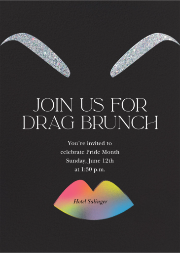 Glitter Brow - Pride Invitation by Paperless Post