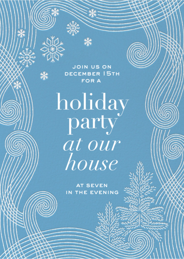 Swirl Snowflake Holiday Invitation