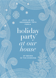 Swirl Snowflake Holiday Invitation
