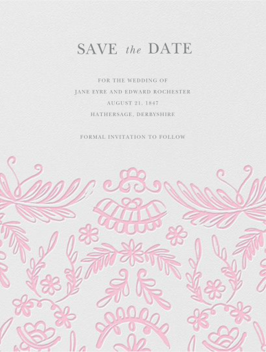 Brushed Lace I - save the date by Oscar de la Renta
