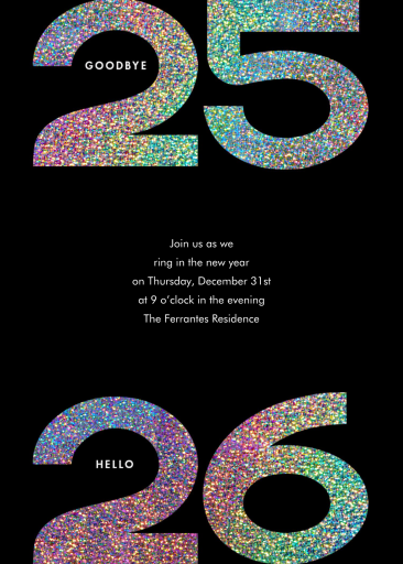 Glitter Goodbye - New Year's Card by Paperless Post