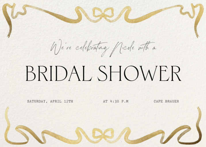 Dancing Ribbon - Bridal Shower Invitation by Paperless Post