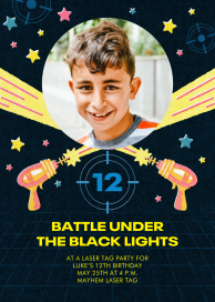 Photo Laser Tag Blaster Invitation