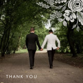 Heather and Lace Photo (Square) - Thank You Card by Rifle Paper Co.