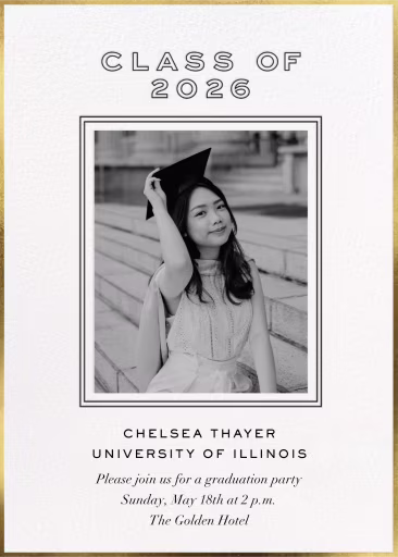 Monochromatic Gold - Graduation Party Invitation by Cheree Berry Paper & Design