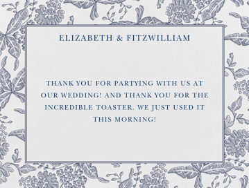 Hydrangea Lace II Thank You - Stationery by Oscar de la Renta