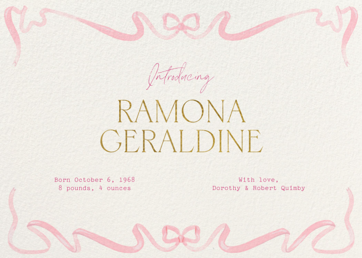 Dancing Ribbon - Baby Announcement by Paperless Post