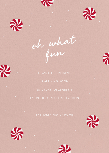 Peppermint Candy Holiday Invitation