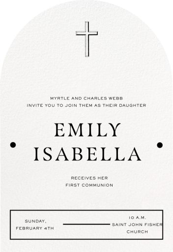 Arch Cutout (Customizable Template) - First Communion Invitation by Paperless Post