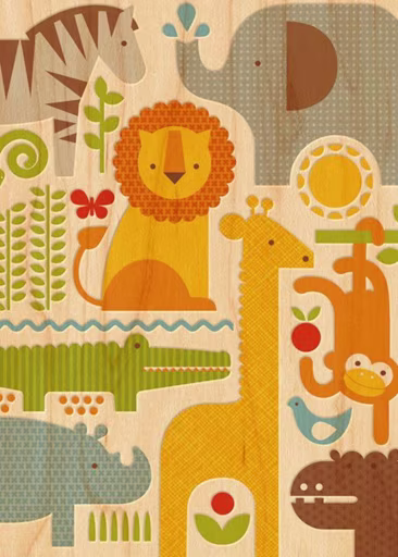 Safari Parade Invitation (Double-sided) - Baby Shower Invitation by Petit Collage