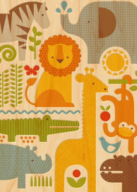 Safari Parade Invitation (Double-sided) - Baby Shower Invitation by Petit Collage
