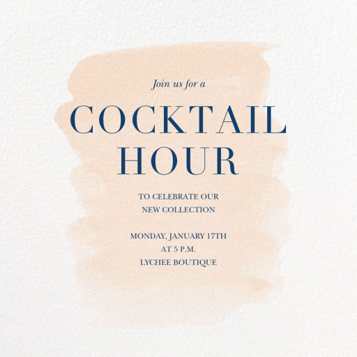 Basic Brushstroke - Cocktail Party Invitation by Sugar Paper