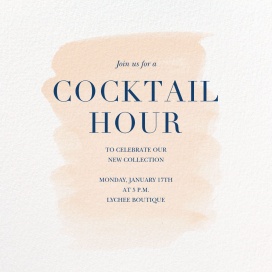 Basic Brushstroke - Cocktail Party Invitation by Sugar Paper