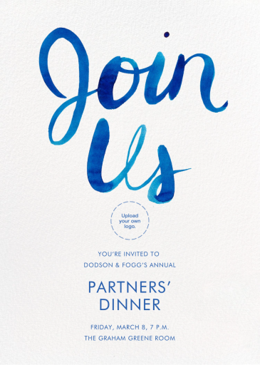 Join Us (Watercolor Script) - Corporate Reception Invitation by Linda and Harriett