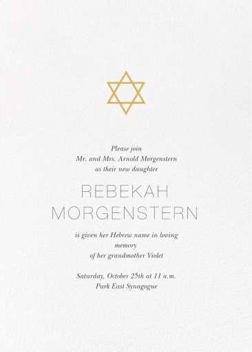 Guiding Star - Bris/Baby Naming Invitation by Paperless Post
