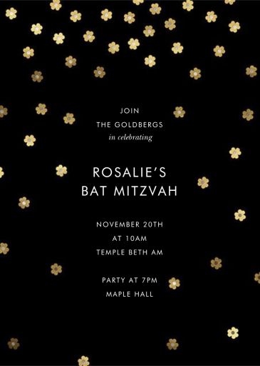 Orchid Shower (Tall) - Bar & Bat Mitzvah Invitation by kate spade new york