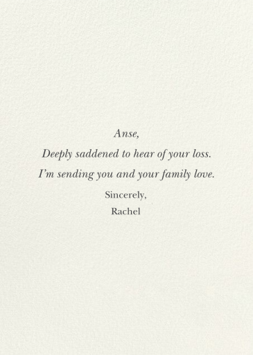 Lakeside - Sympathy Card by Felix Doolittle - Back