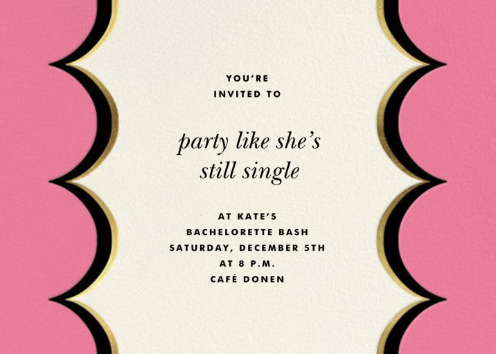 Intarsia Scallop - Bachelorette Party Invitation by kate spade new york