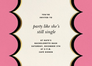 Intarsia Scallop - Bachelorette Party Invitation by kate spade new york