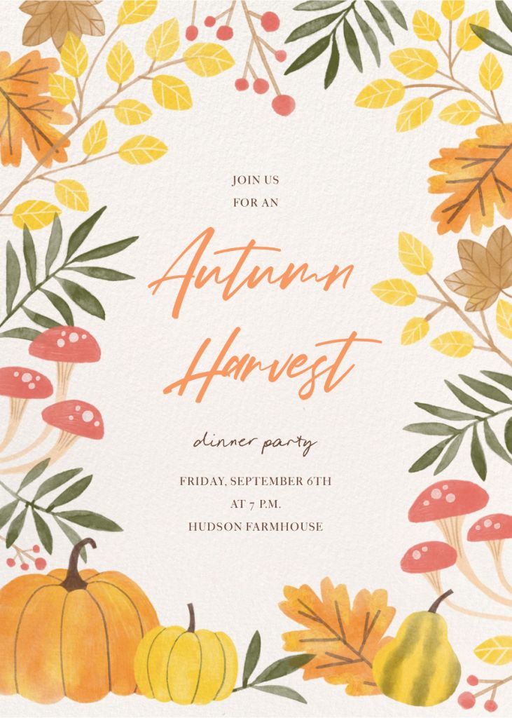 Fall in Love - Fall Party Invitation | Send online instantly | RSVP ...
