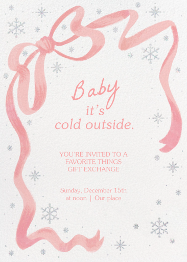 Snowflake Ribbon - Holiday Party Invitation by Paperless Post