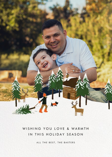 Christmas Cabin (Square Photo) - Holiday Card by Rifle Paper Co.