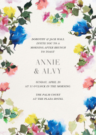 Watercolor Blooms - Wedding Brunch Invitation by  Monique Lhuillier
