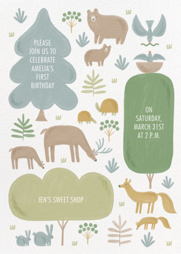 Forest Families - First Birthday Invitation by Paperless Post