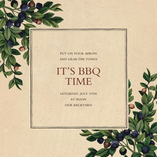 Derian Blueberries - Party Invitation by John Derian