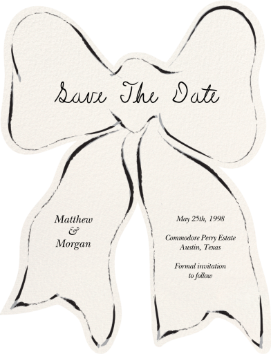Black Tie Bow - Save the Date by Ten Story Stationery