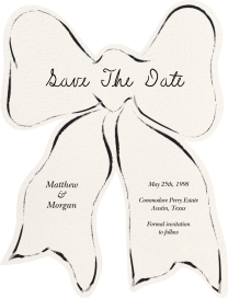 Black Tie Bow - Save the Date by Ten Story Stationery