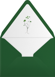 Sobre para invitación con trébol pintado en acuarela