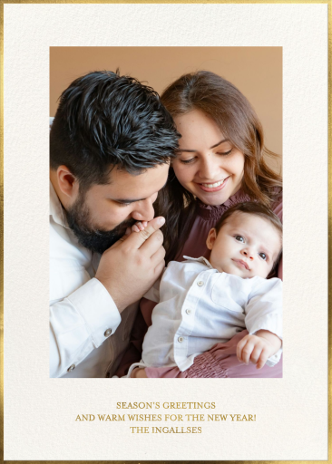 Photo Gold Frame Holiday Card