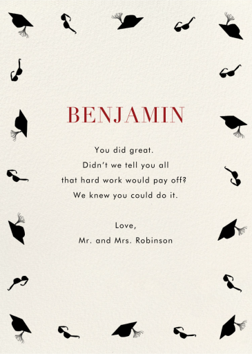 Cap and Glasses Border - Greeting Card by Paperless Post