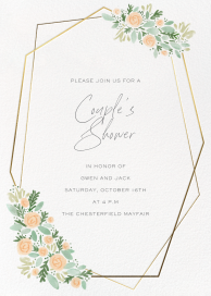 Floral Heptagon Border - Couples' Shower Invitation by Paperless Post