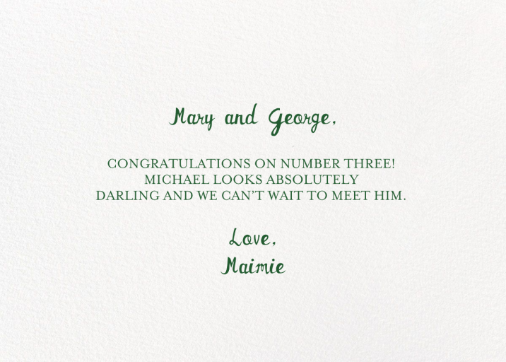 A New Tribe Member - Greeting Card by Mr. Boddington's Studio - Back