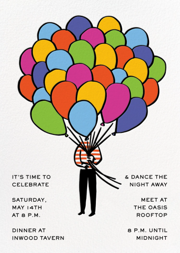 Balloon Bunch - Birthday Invitation by Rob Wilson