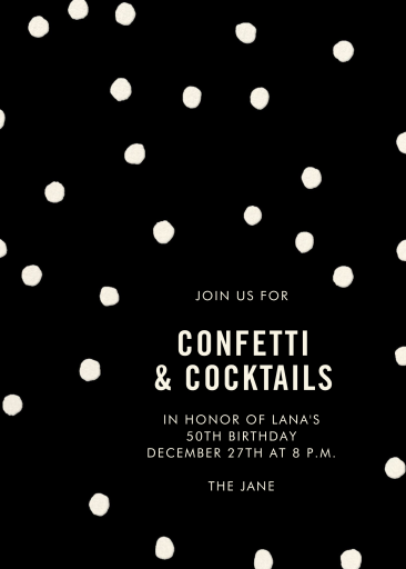 Black and White Polka Dot Invitation