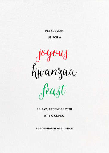 Ivory Plain - Kwanzaa Invitation by Paperless Post