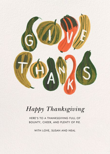 Thankful Cornucopia - Thanksgiving Card by Rifle Paper Co.