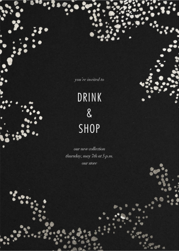 Metallic Paint Splatter - Cocktail Party Invitation by Kelly Wearstler