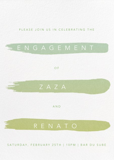 Gradient Brush Strokes - Engagement Party Invitation by Paperless Post