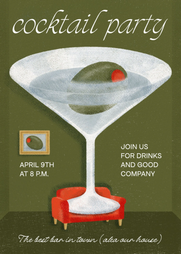 Martini Glass Cocktail Invitation