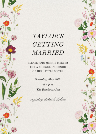Fine Florets - Bridal Shower Invitation by Oscar de la Renta
